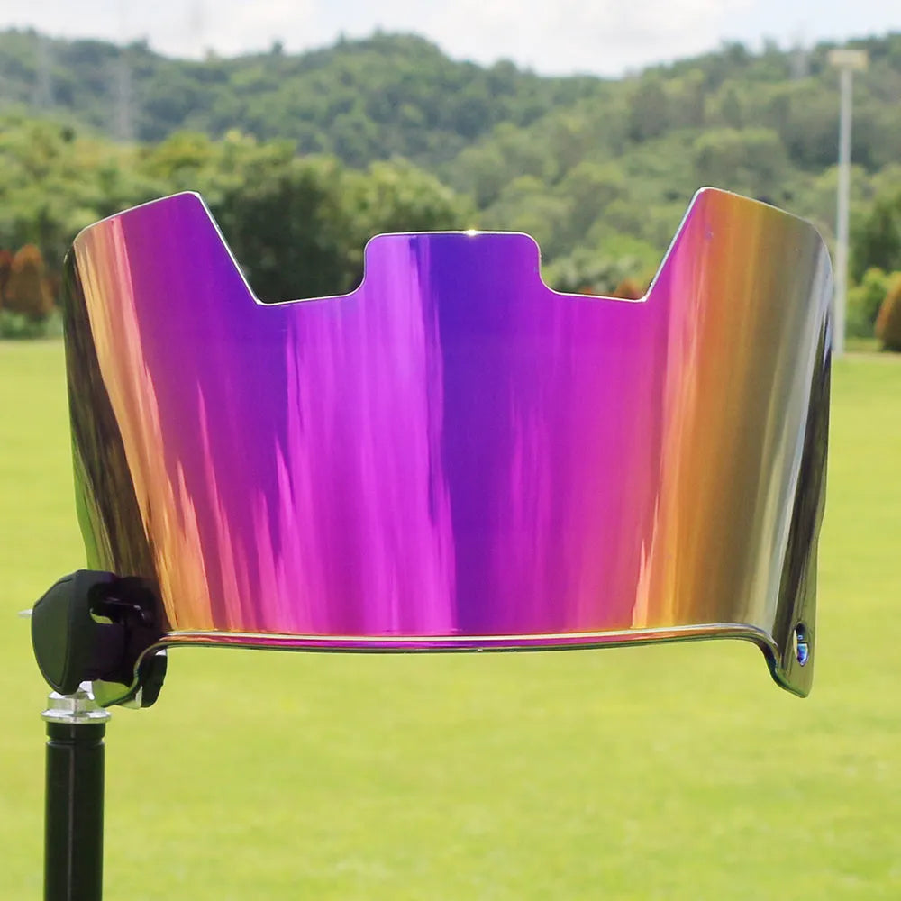 American-style multicolour rugby helmet goggles with a tool-free mounting system