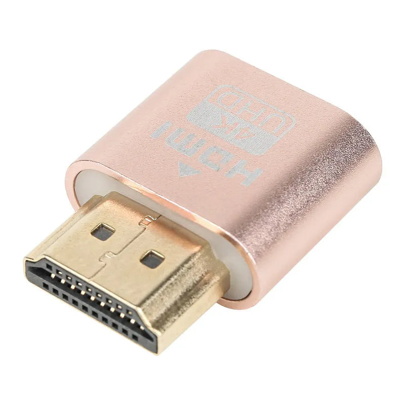 HDMI graphics card dummy load plug virtual display device in gold finish