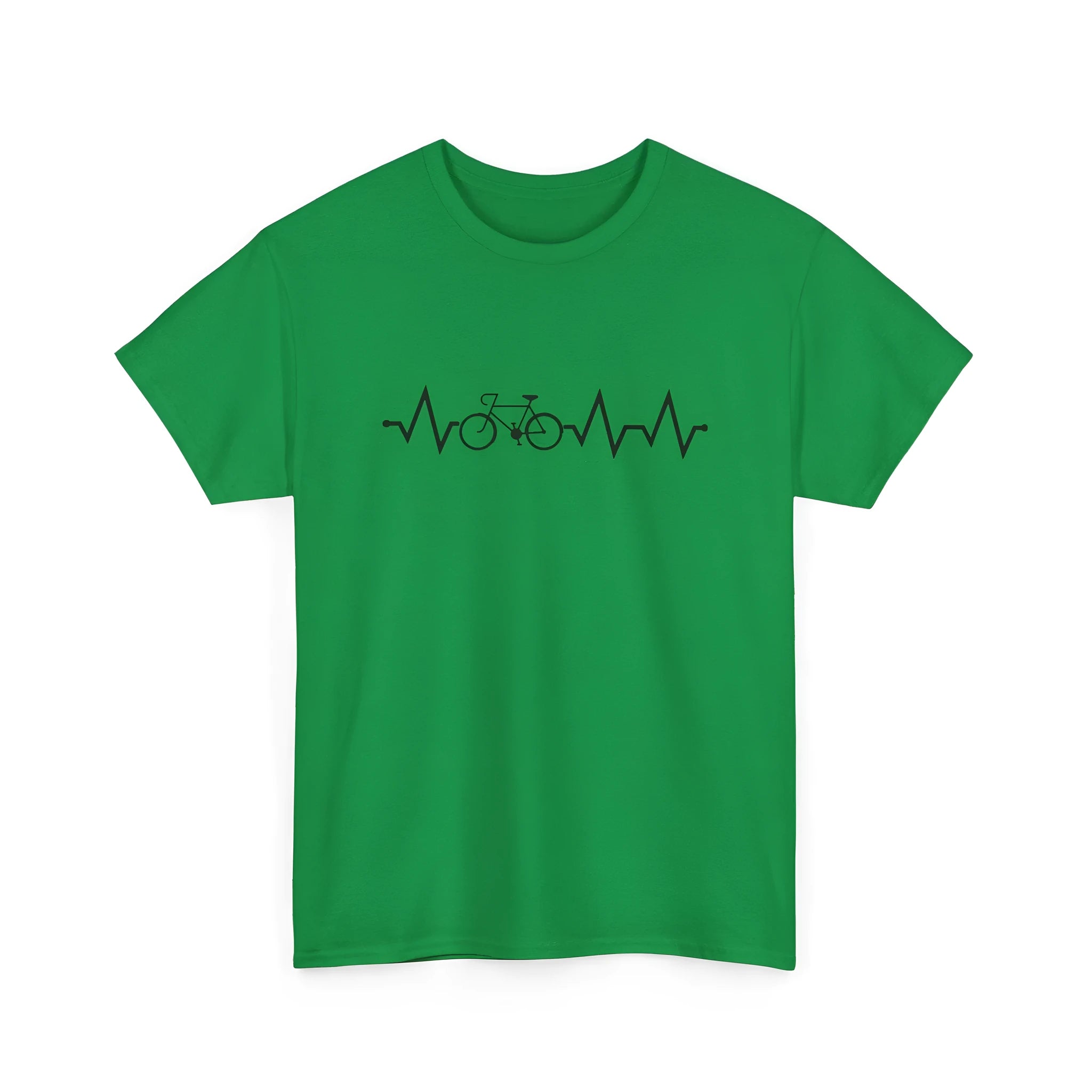 Green women's short-sleeve cotton T-shirt with a fresh sweet style letter print pattern.