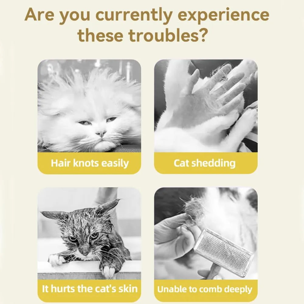 Green and yellow rechargeable cat steam brush with silicone bristles for pet grooming and massage