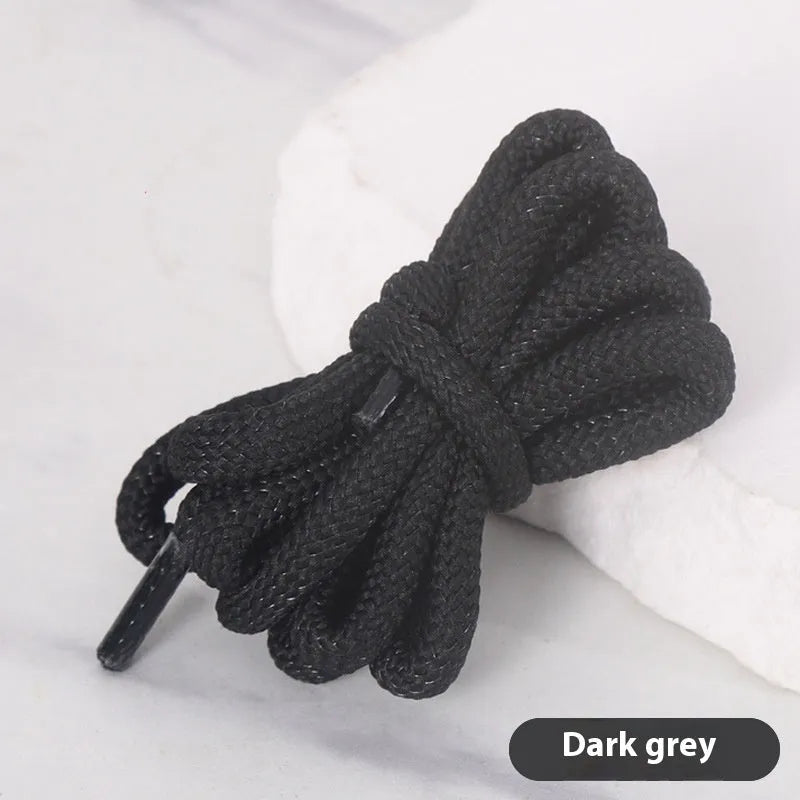 Set of elastic oval polyester shoelaces in multiple colours showing 1.0cm width and length options from 120cm to 160cm