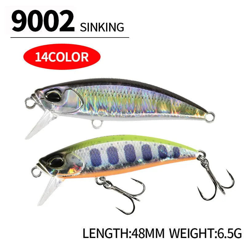 Tossing Japanese 48mm Mino fishing lure for Mandarin fish and Snakehead in soft plastic construction