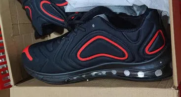 Men's black casual lace-up sneakers with a thick sole and round toe, shown on a white background.