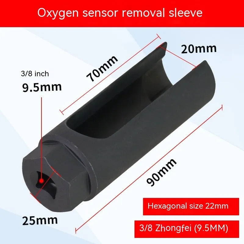 Black chromium vanadium steel oxygen sensor sleeve for 22mm applications