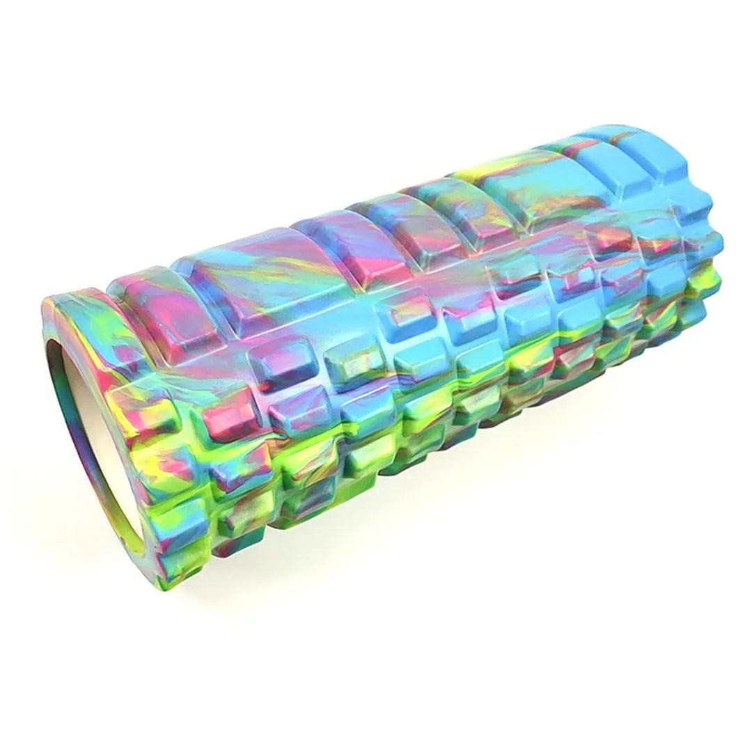 33cm camouflage pattern EVA foam roller in blue-green-yellow colour option for fitness massage