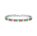 Electroplated real platinum women's square diamond bracelet with zircon gang drill geometric design