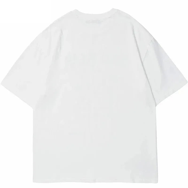 Men's Y2G loose cotton t-shirt with vicinities printing in black colour, front view