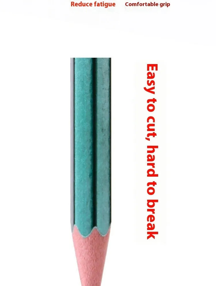Green Rod hexagonal wooden drawing pencils, box of 10, showing HB and 2B grades.