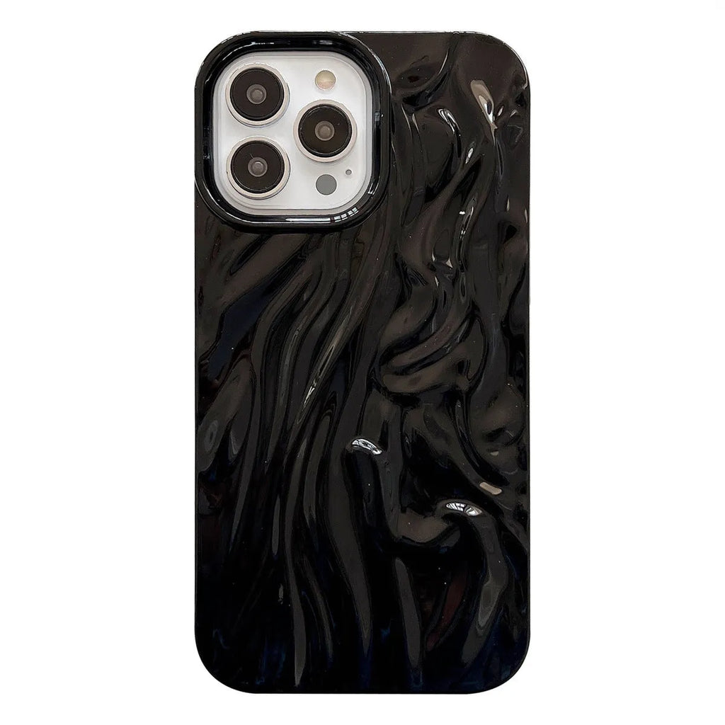 Solid colour water ripple silicone case for iPhone on a white background.