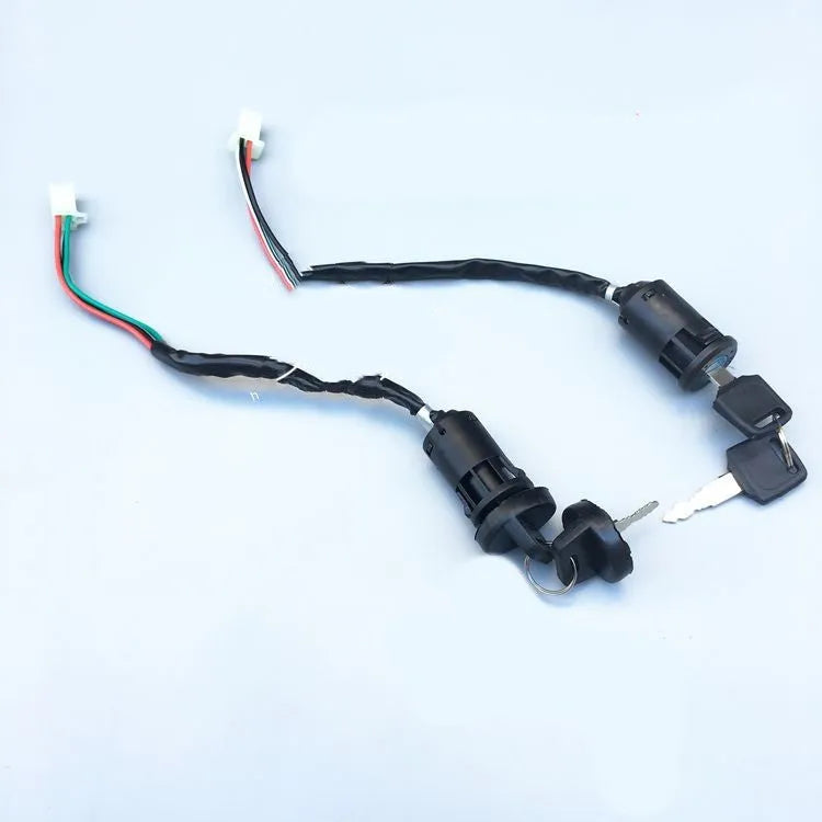 Waterproof black plastic electric door lock with wiring connectors for automotive central locking systems