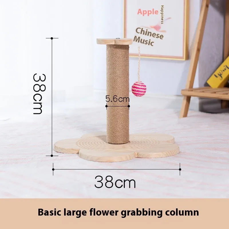 Solid wood cat turntable scratching post in a choice of colours and styles including oval mushroom design.
