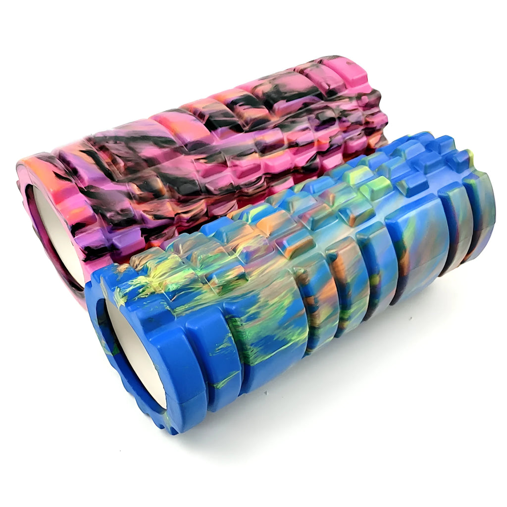 33cm camouflage pattern EVA foam roller in blue-green-yellow colour option for fitness massage