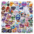 Pack of 50 colourful tea cup design waterproof graffiti stickers for DIY decoration