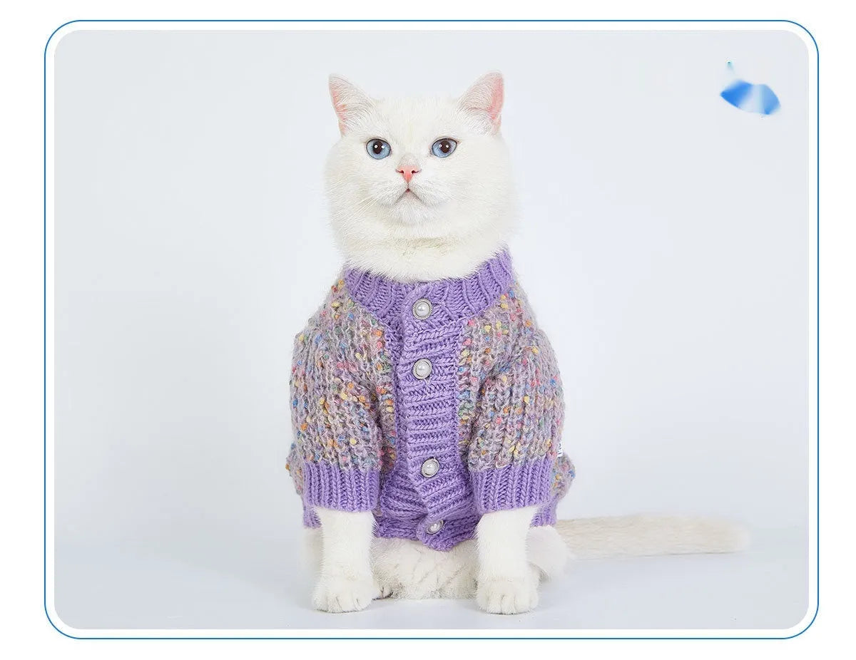 Purple dog cardigan sweater for large breeds in XL and XXL sizes