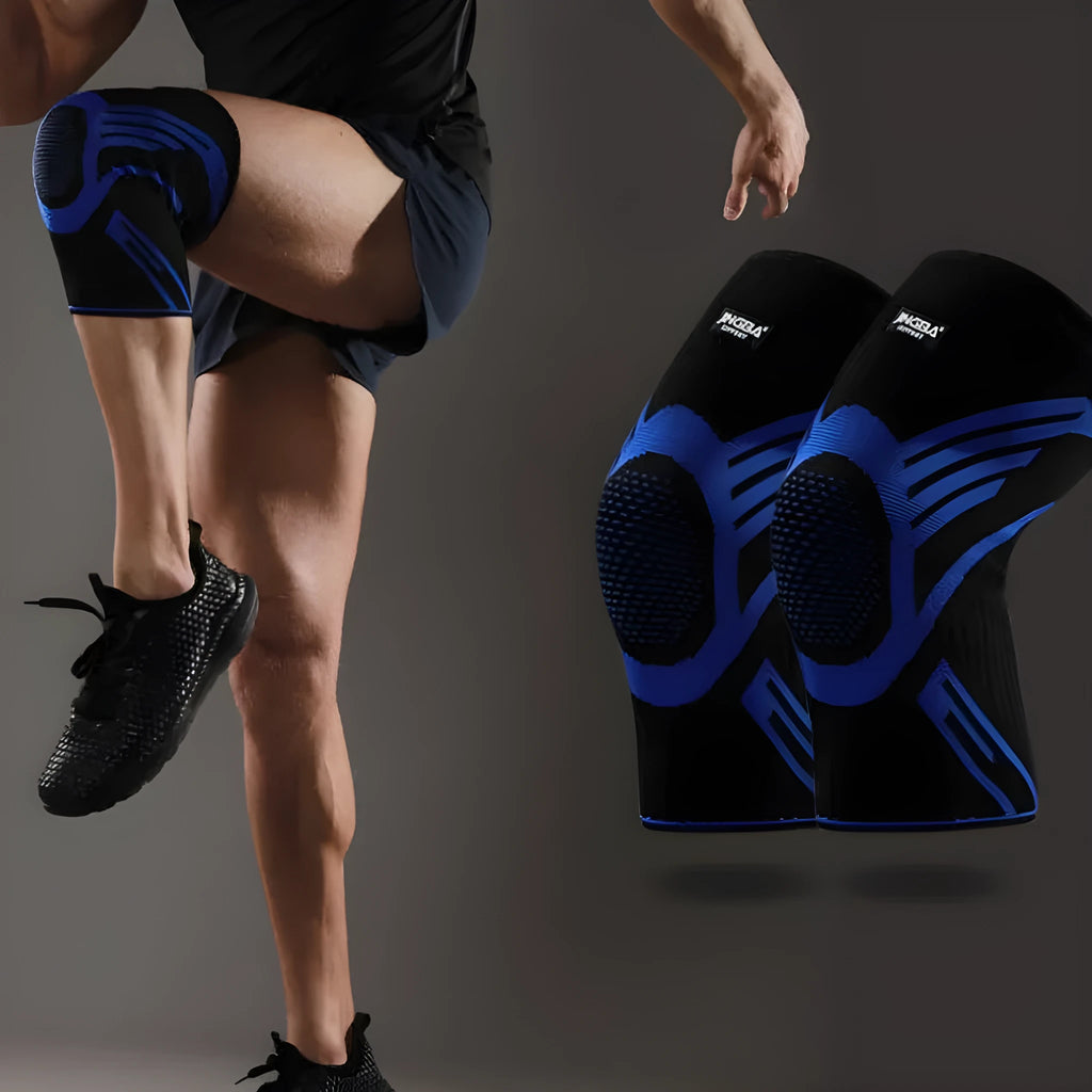 Spandex knee pads for workout and sport, available in multiple colours and sizes