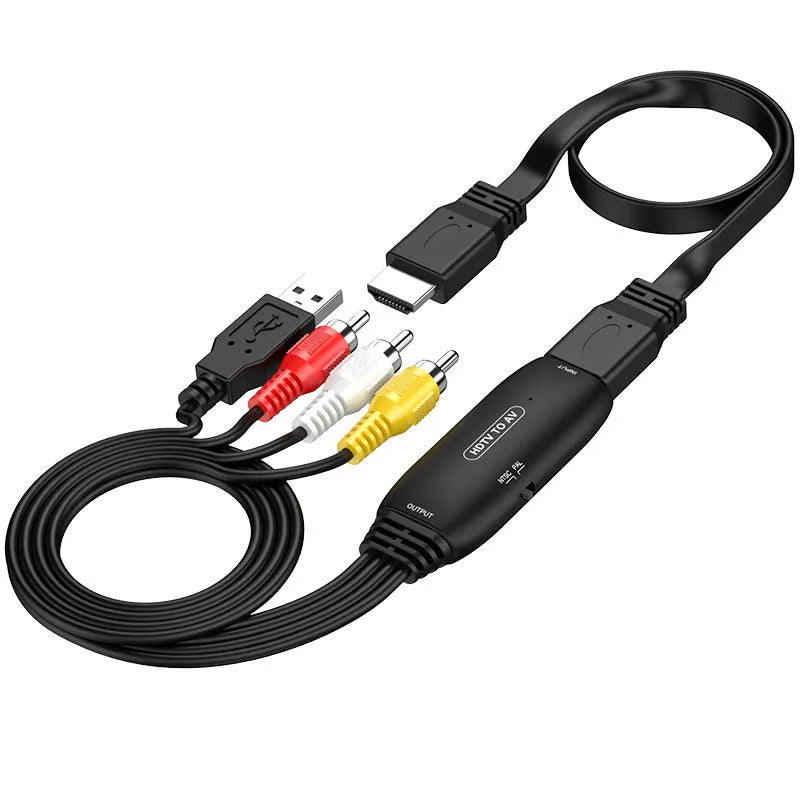 HDMI to AV converter adapter with 110cm cable for projector video transfer
