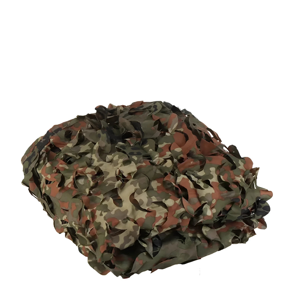 Green camouflage net in multiple patterns including desert and snow camouflage designs