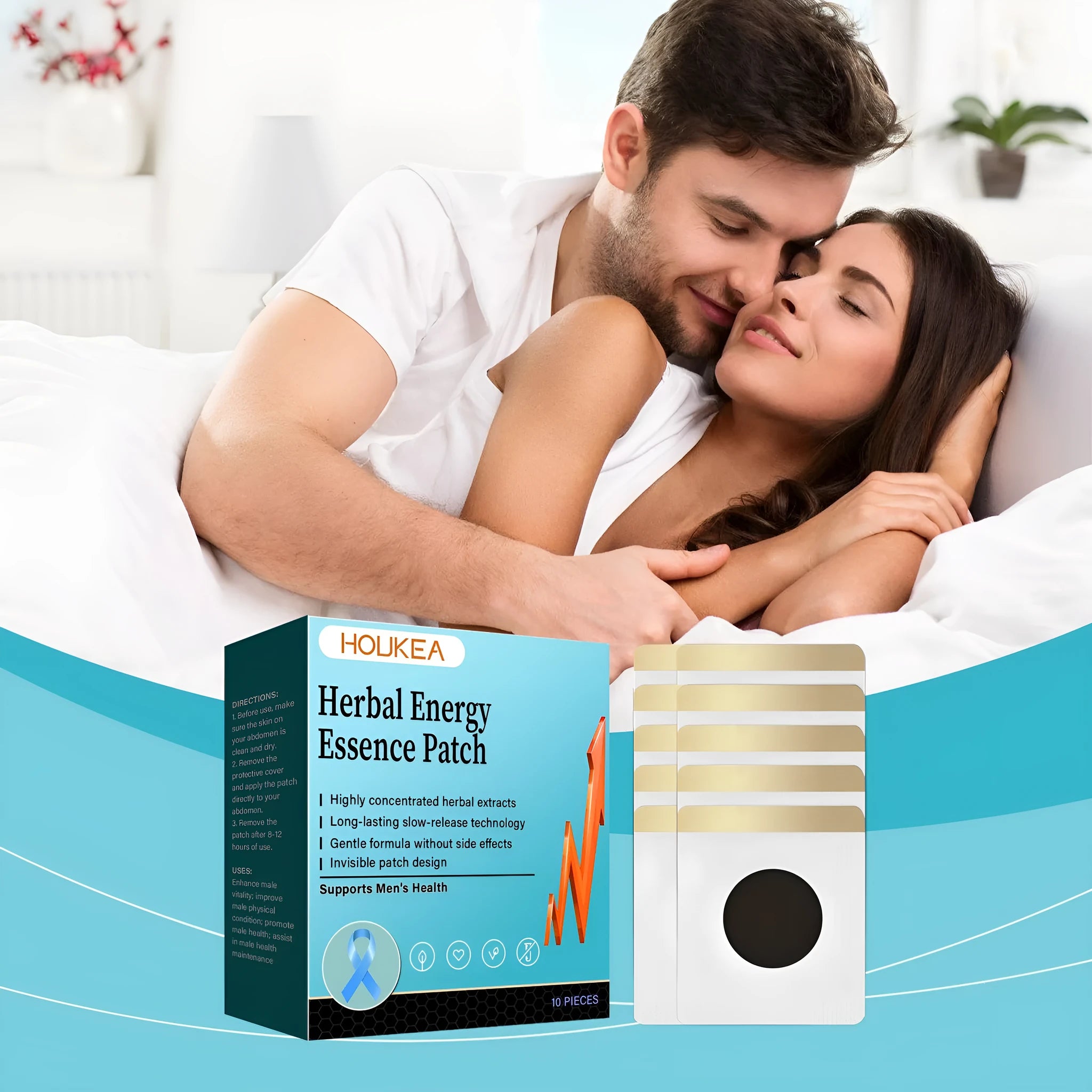 Circular herbal nursing patches with moxa leaf and Asian ginseng in 10-piece pack for navel care