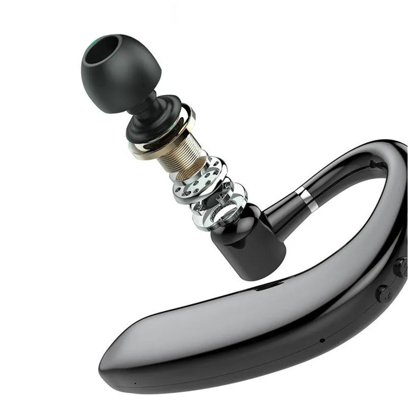 Wireless Bluetooth unilateral in-ear earphone shown in black blue colour with either-ear wearing capability