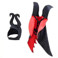 Halloween pet bat devil costume with red cloak and matching pointed hat for dogs or cats