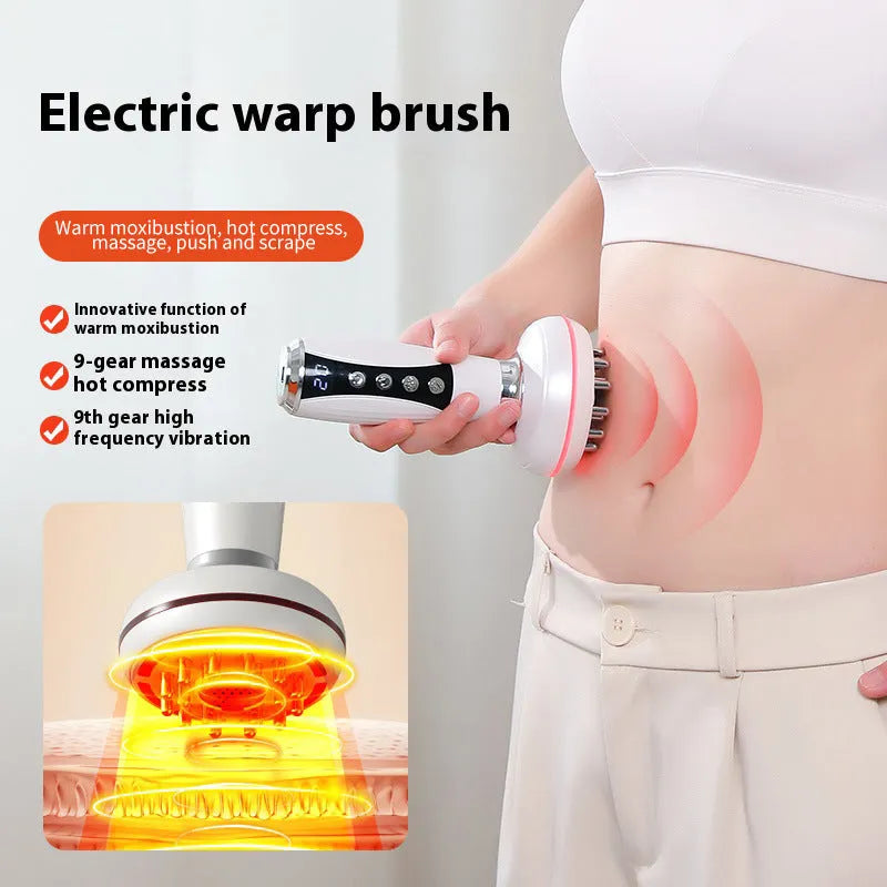Electric full body heating massage instrument meridian brush with vibration hot compress 1800mAh battery continuously variable speed plastic stainless steel