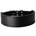 Leather dog collar with fish-shaped buckle in multiple colours and sizes for large dogs