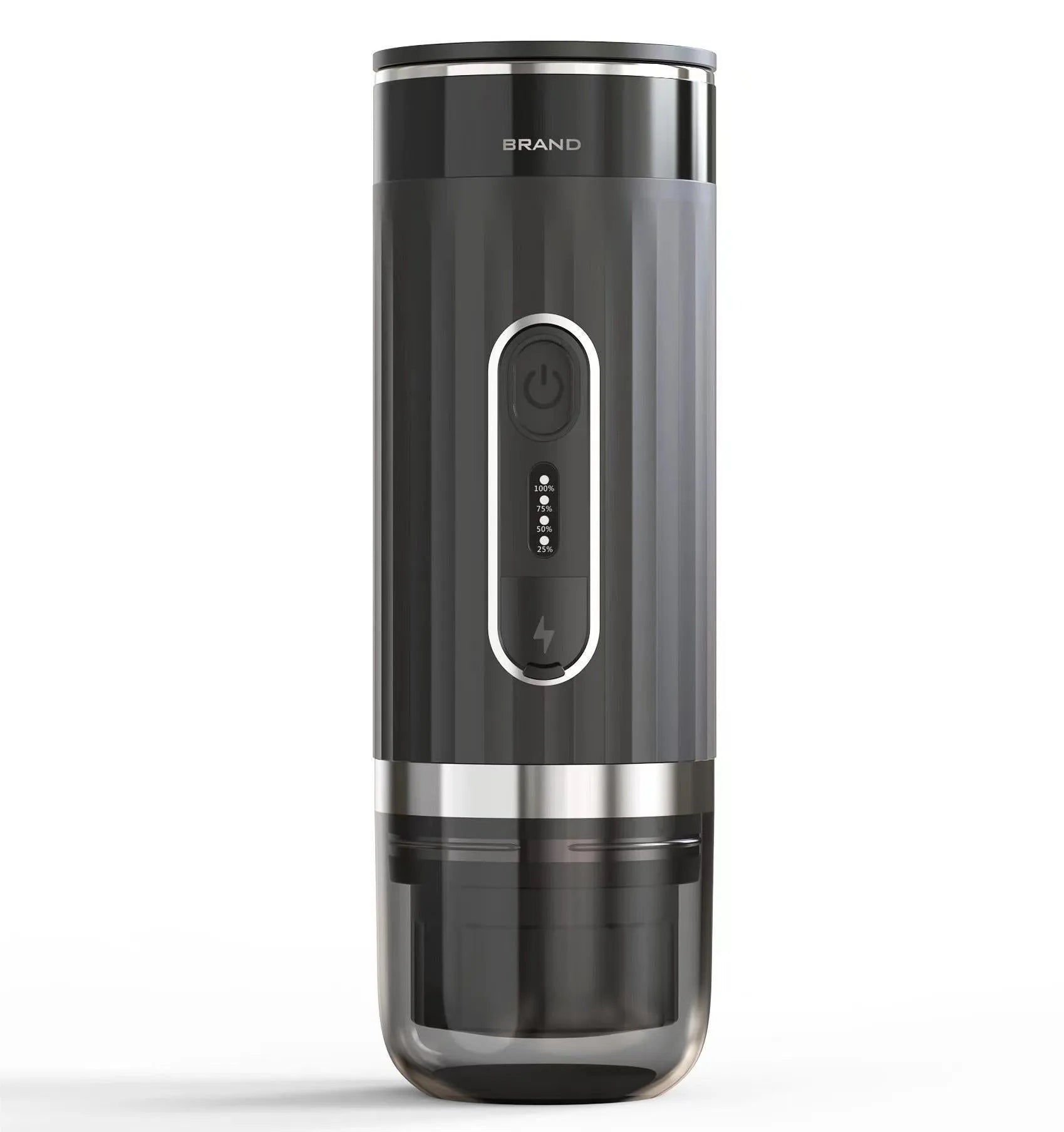 Black portable K-Cup coffee machine for car and outdoor use
