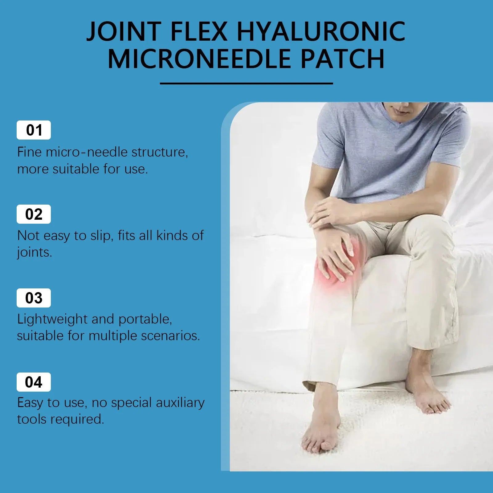 A pack of four Curcumin Joint Microneedle Patches for external body care application.