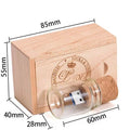 Transparent wooden drift bottle shaped USB flash drive showing six capacity options.