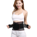 Black decompression sports waist support with steel plate for lumbar protection during fitness activities