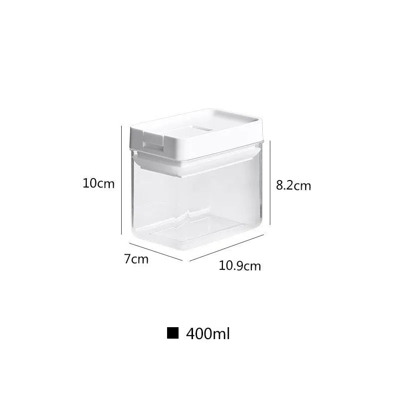 Transparent white plastic storage tank for whole grains with 400ml capacity