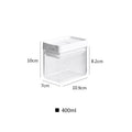 Transparent white plastic storage tank for whole grains with 400ml capacity