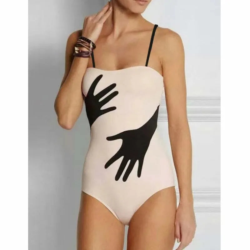Women's one-piece bikini swimsuit with removable gauze skirt in multiple sizes