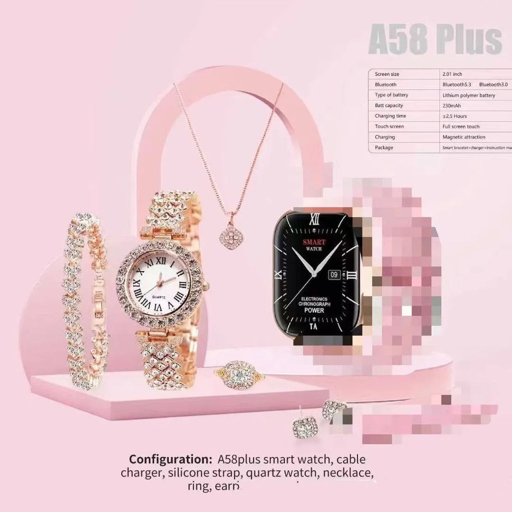 A58plus smart watch with touch screen showing Bluetooth calling interface on wrist