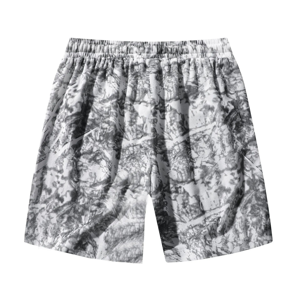 Men's camouflage pattern athletic shorts in corduroy fabric with micro elasticity