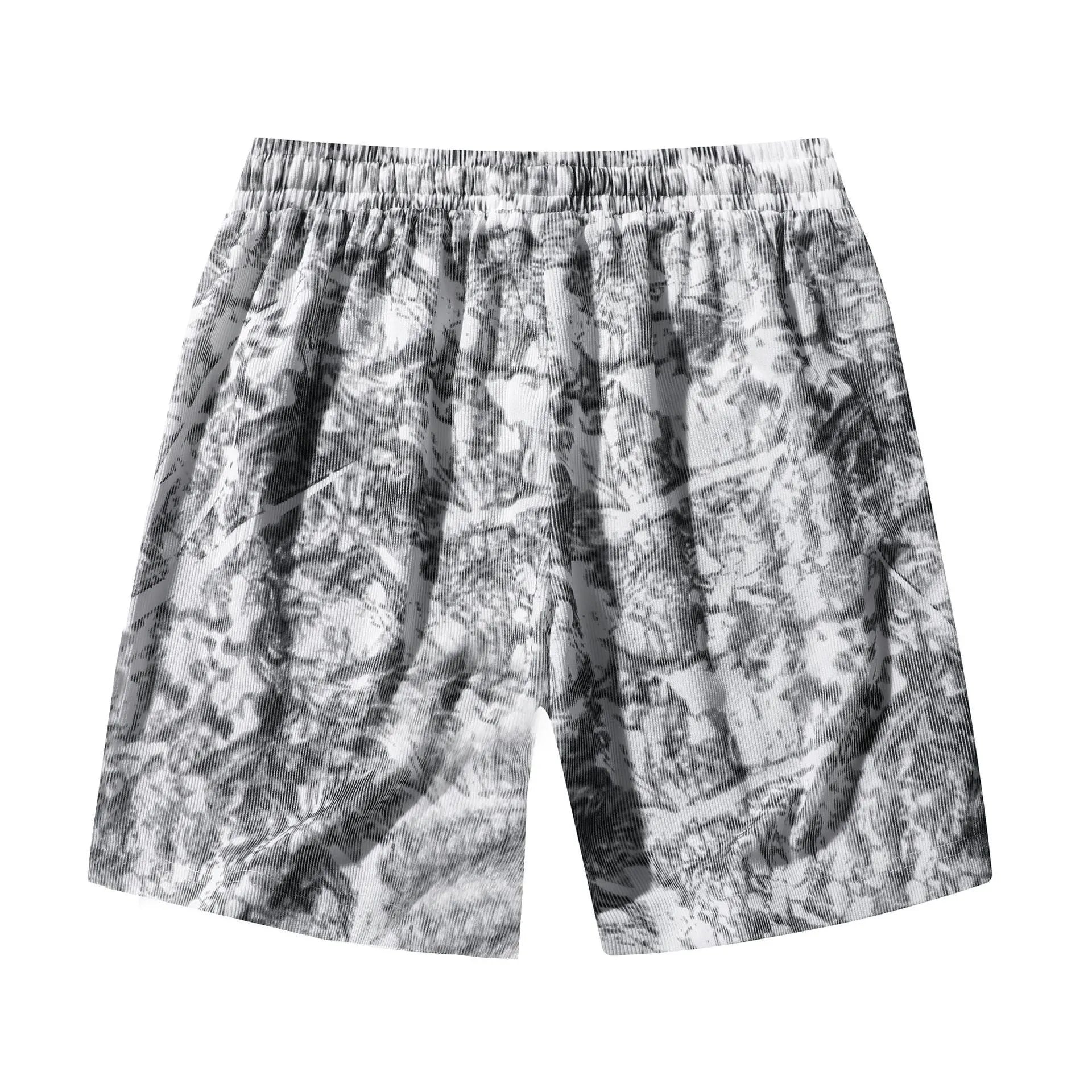Men's camouflage pattern athletic shorts in corduroy fabric with micro elasticity