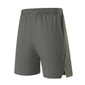 Men's black ice silk sports shorts with mid waist construction and nylon breathable fabric