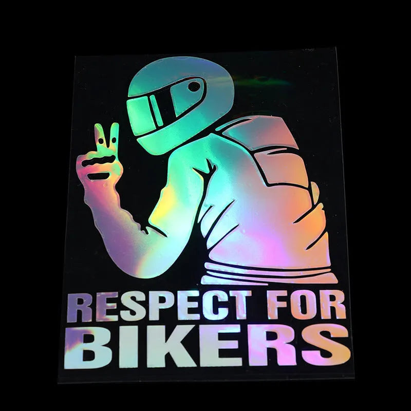 Biker respect car sticker with Hello brother text in multiple colour options
