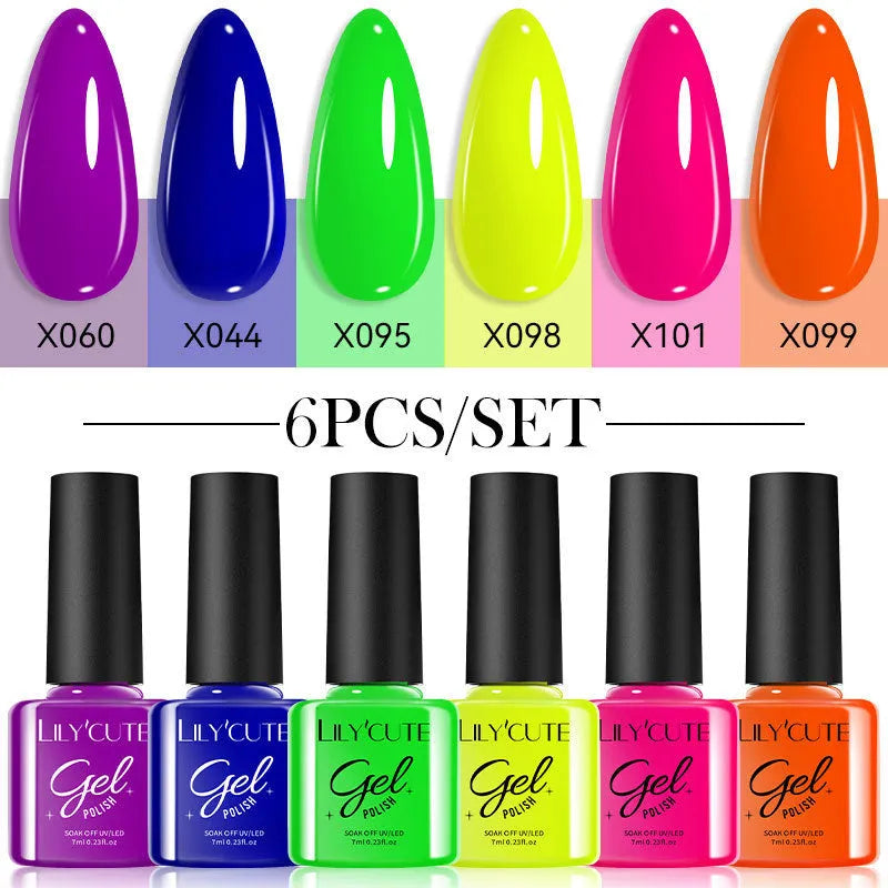 Solid colour UV gel nail polish set with glitter effect in 20 nude shades