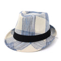 Polyester sun hat with wide brim in black and blue colours for outdoor sun protection