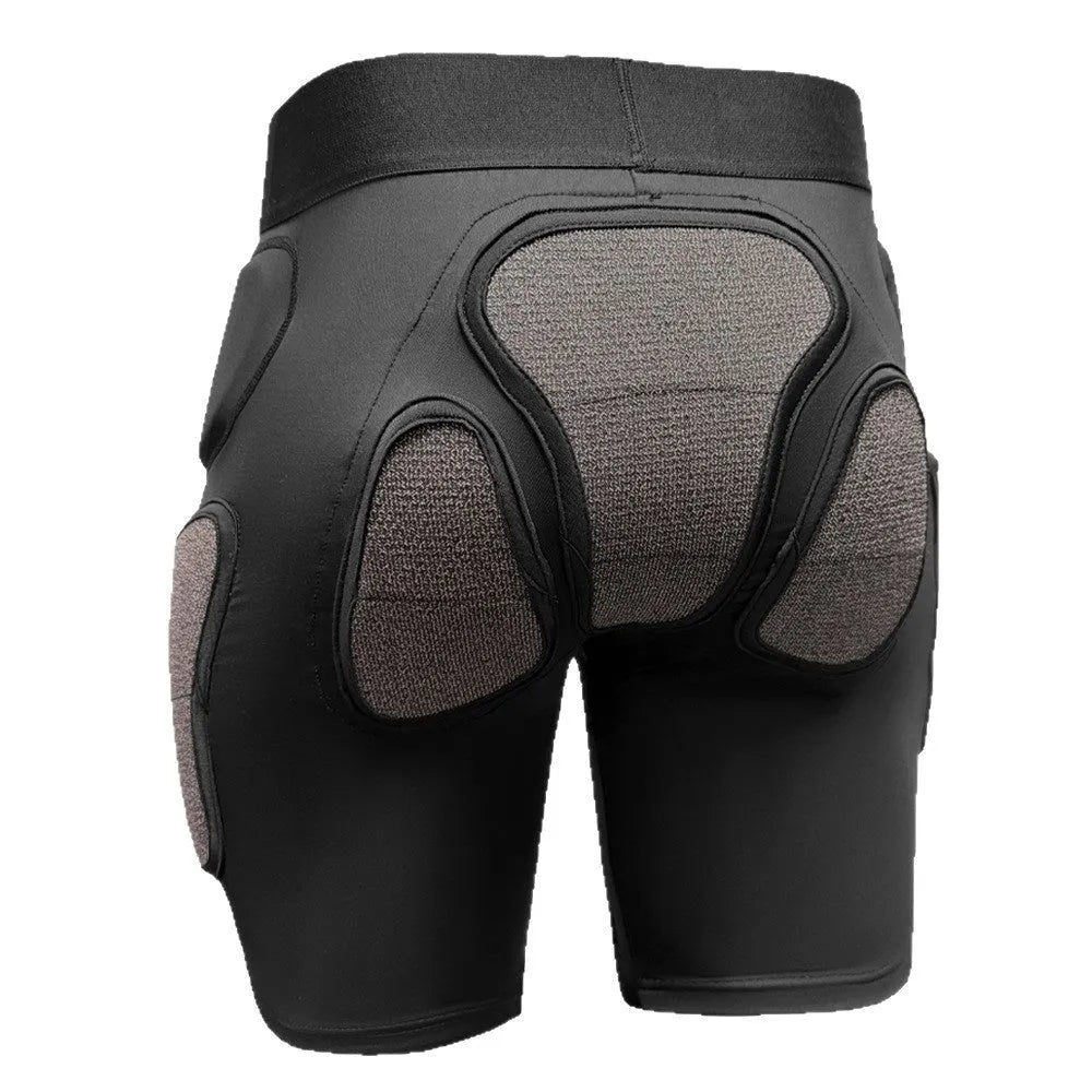 X-ray diffraction ski protective gear set showing slim hip pads and knee pads for multi-sport impact protection