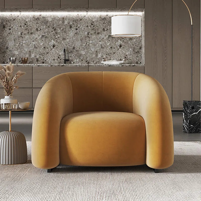 Modern Nordic lazy sofa with solid wood frame and soft upholstery