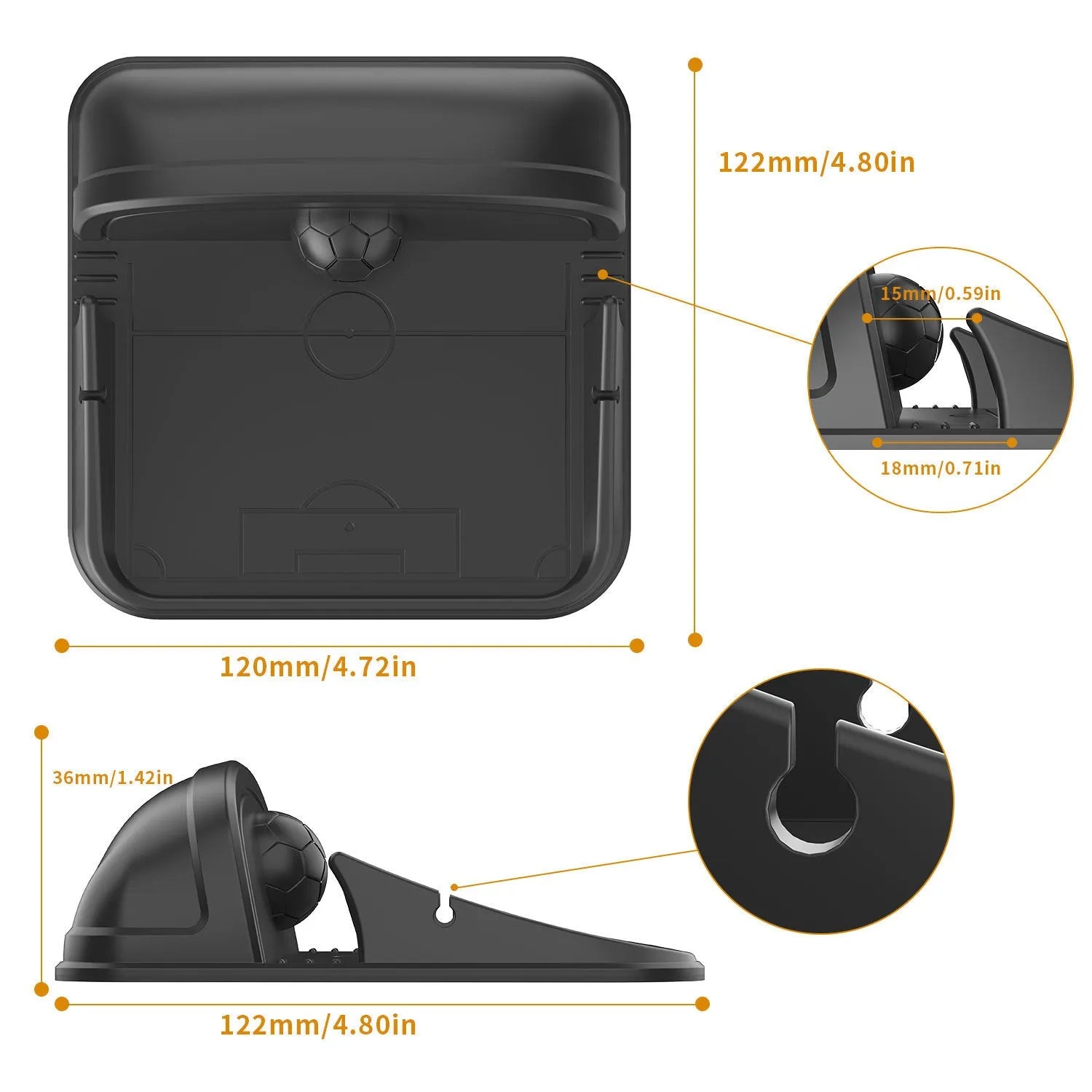 Silicone automobile phone holder in Peak-X5 colour for car and desktop mounting