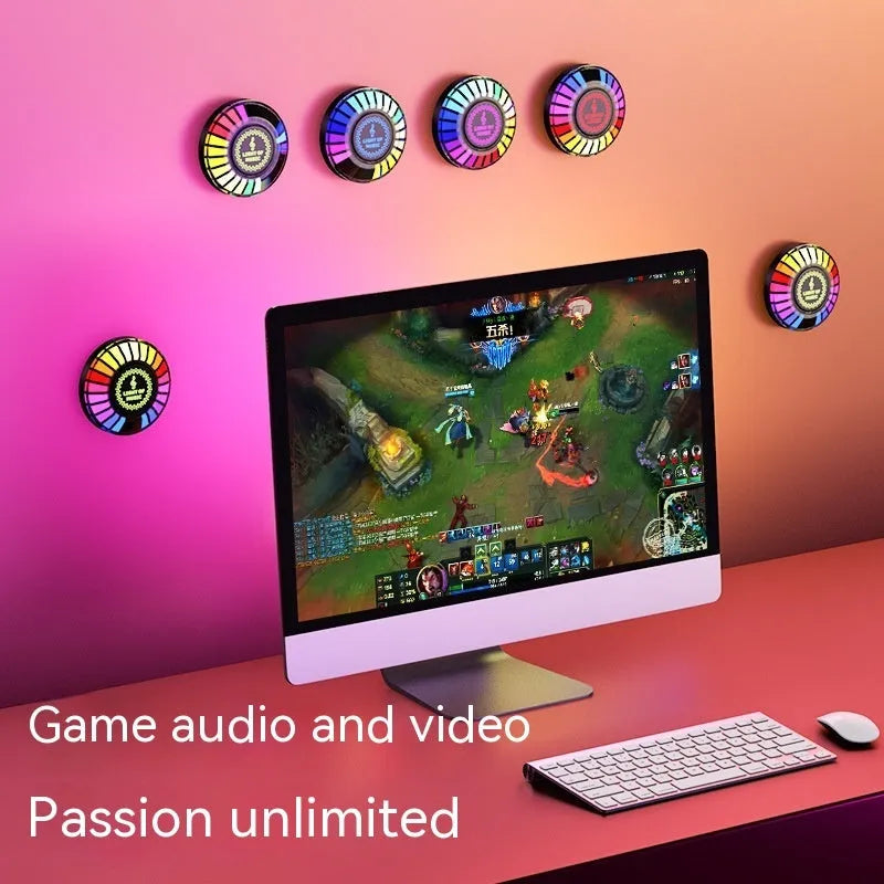 Black square desktop ambience light with magnetic base measuring 60cm
