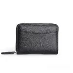 Genuine leather coin purse wallet with zipper in multiple colour options including black, blue, and pink