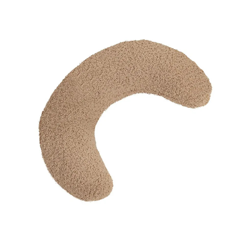 U-shaped blue cat pillow with adjustable white collar for cervical support