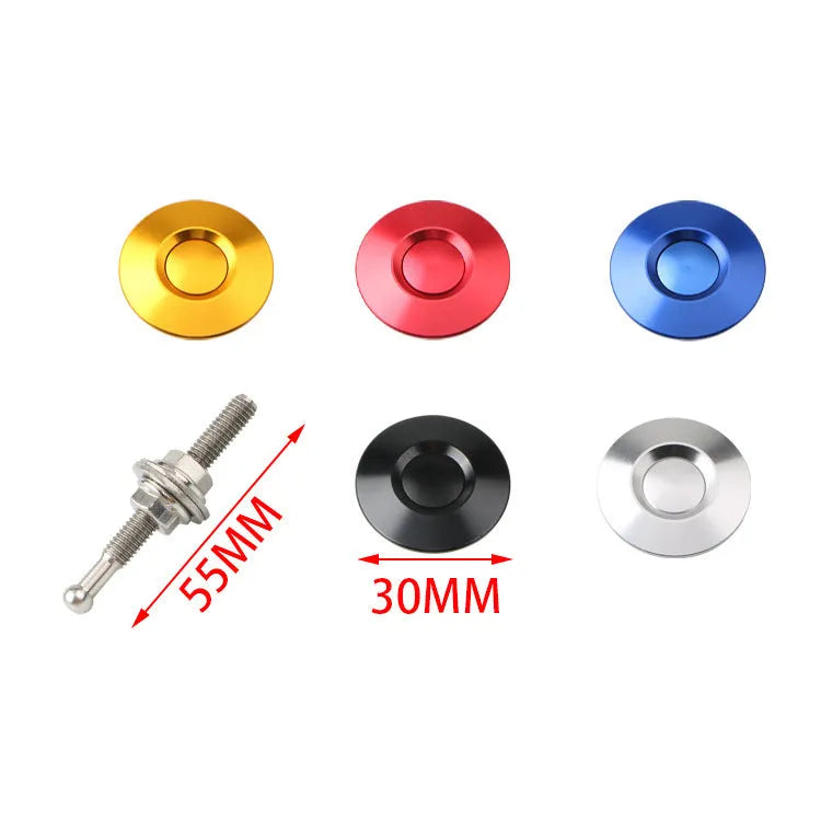 30mm diameter aluminium alloy engine cover lock with 55mm screw in five colour options