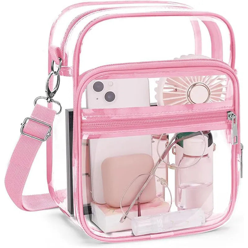 PVC waterproof cube crossbody bag in eight colour options for daily storage