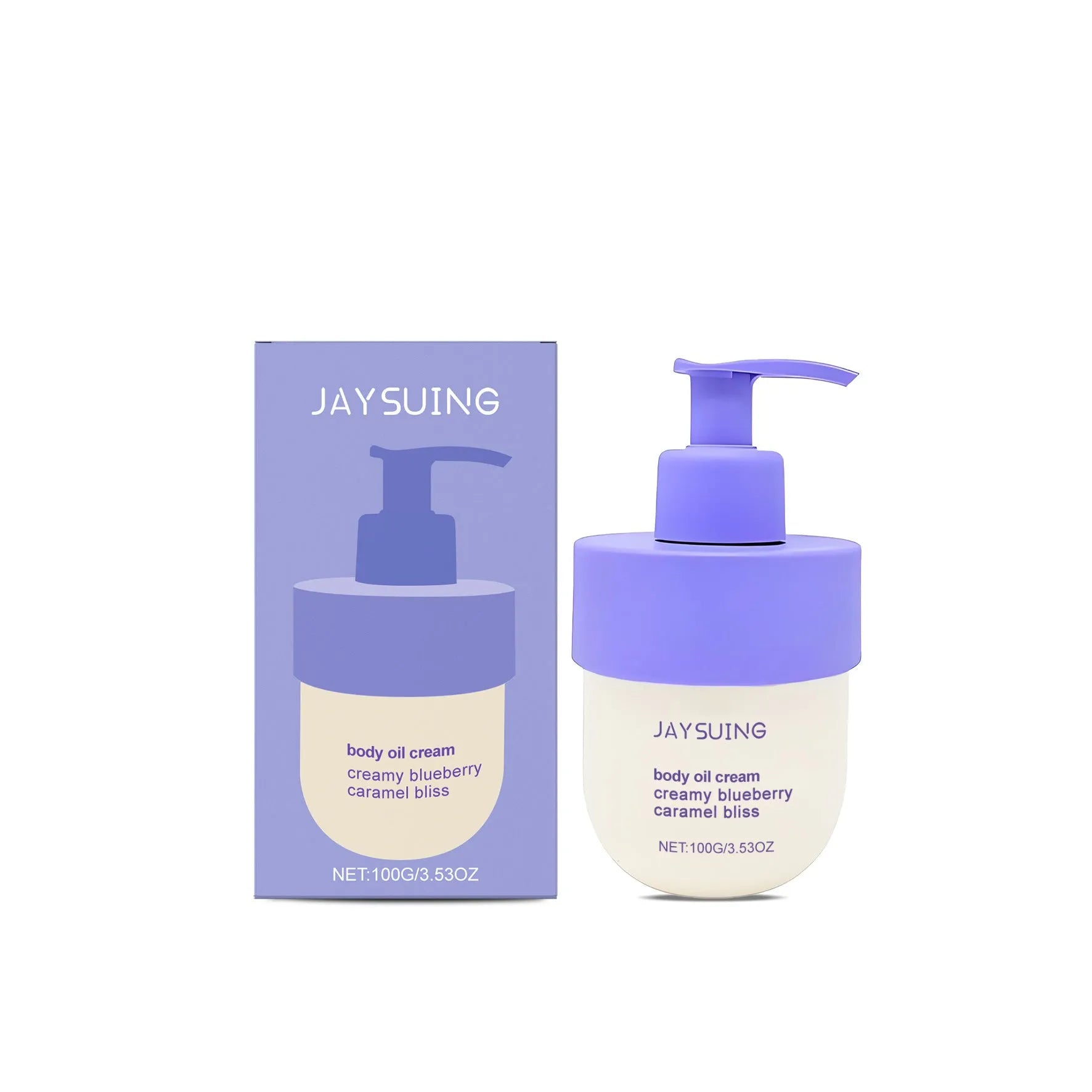 Blueberry Caramel Body Cream 114g container with universal skin type moisturiser