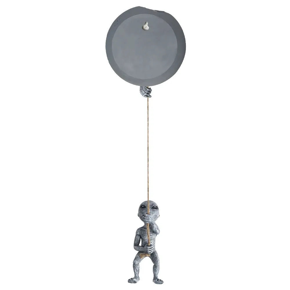 Grey resin alien tree pendant sculpture with hand-carved detail for courtyard decoration